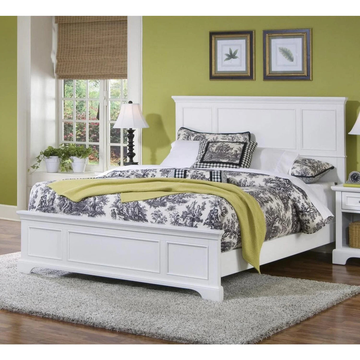 Off White Wood Queen Bed U270741