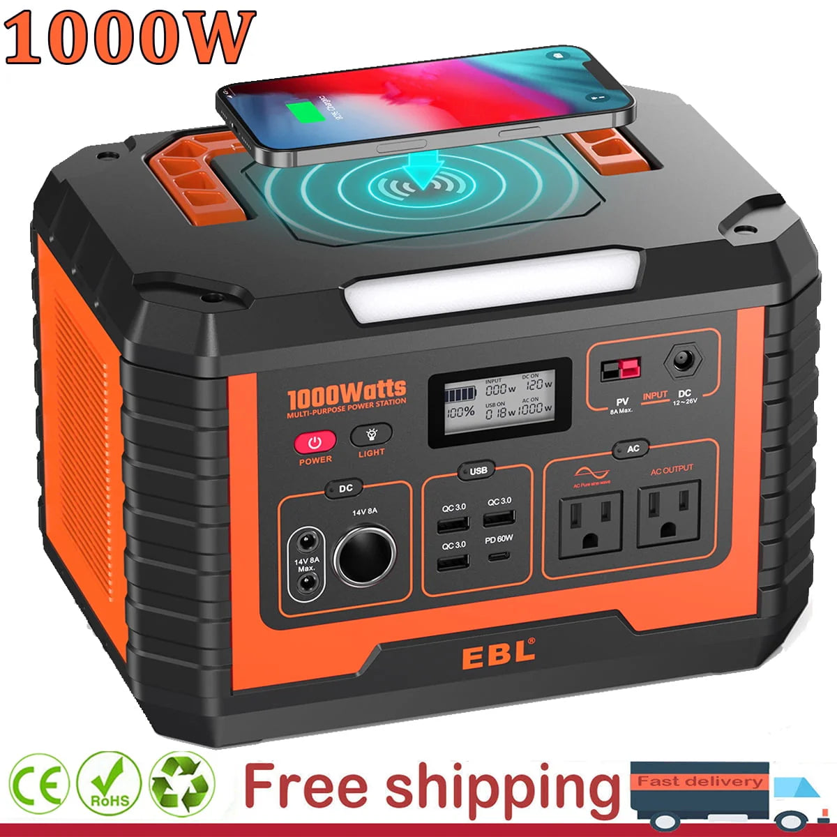 1000W Portable Solar Power Station Z126