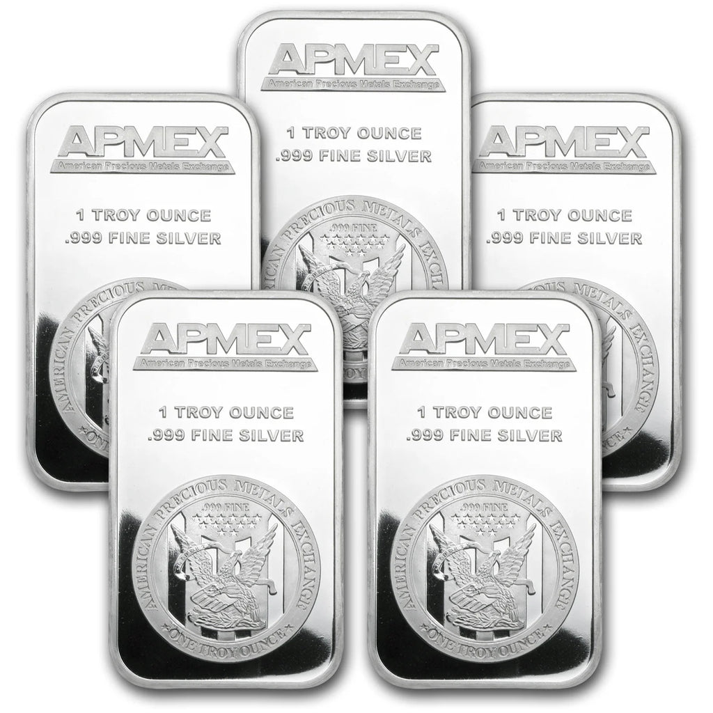 1 oz Silver Bar Lot of 5 C771