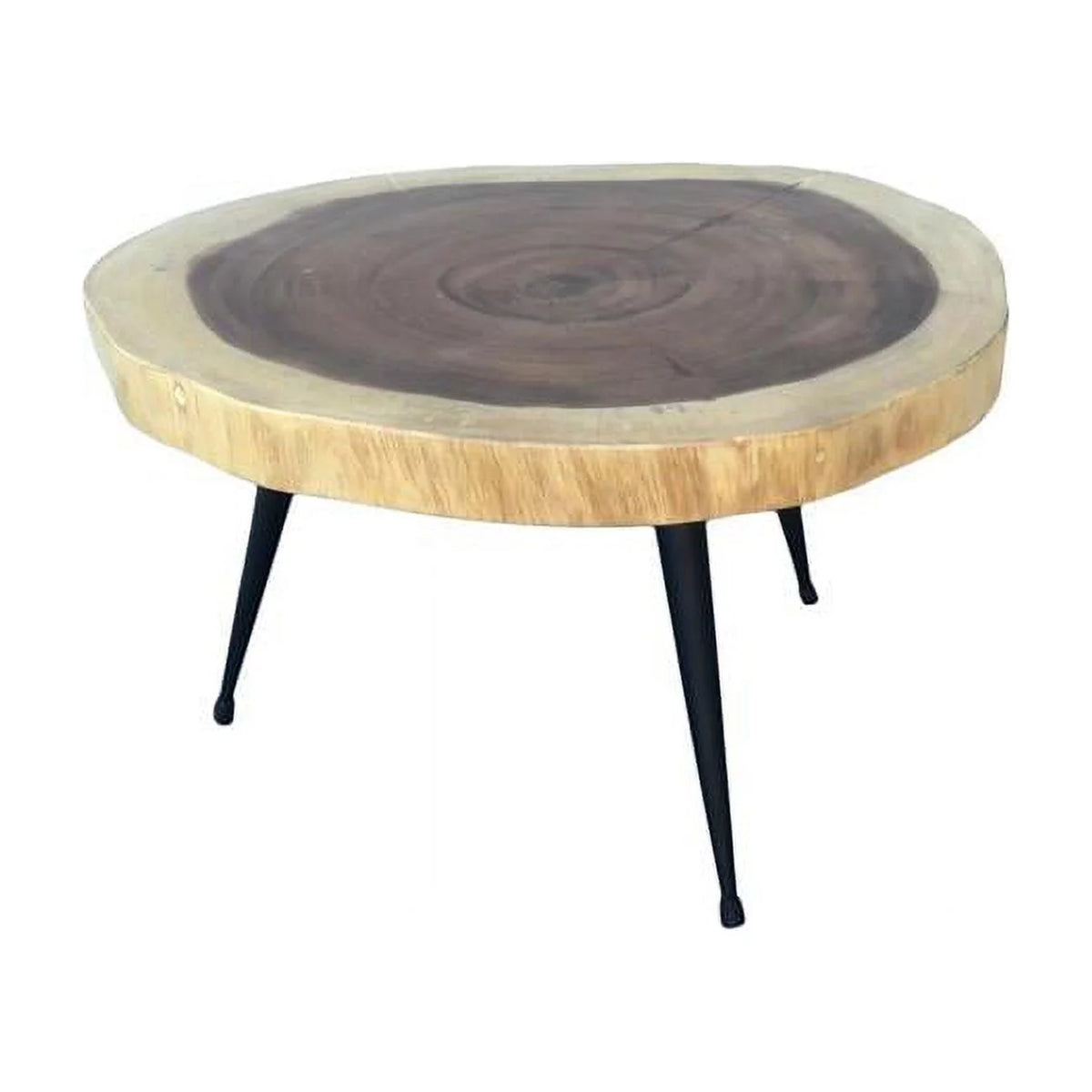 Teak Round Coffee Table with Iron Leg Z7816