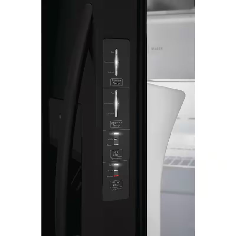 36 in. 25.6 cu. ft. Black Side by Side Refrigerator Q960