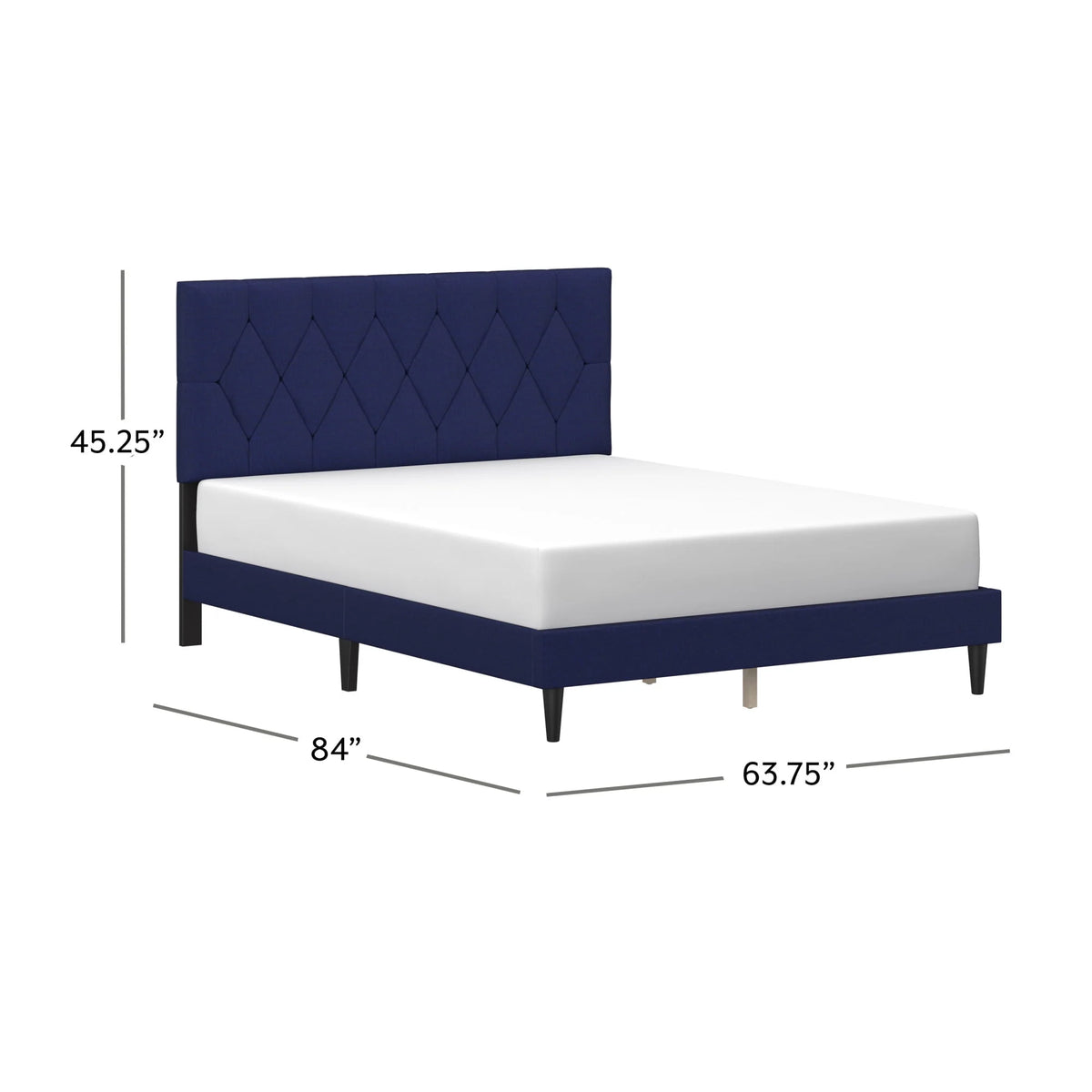Gray Diamond Tufted Upholstered Queen Platform Bed M730618