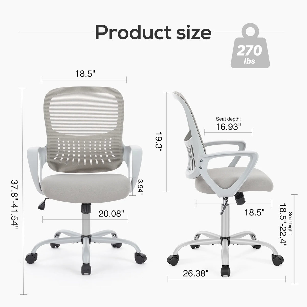 Ergonomic Mesh Office Chair with Lumbar Support N75408