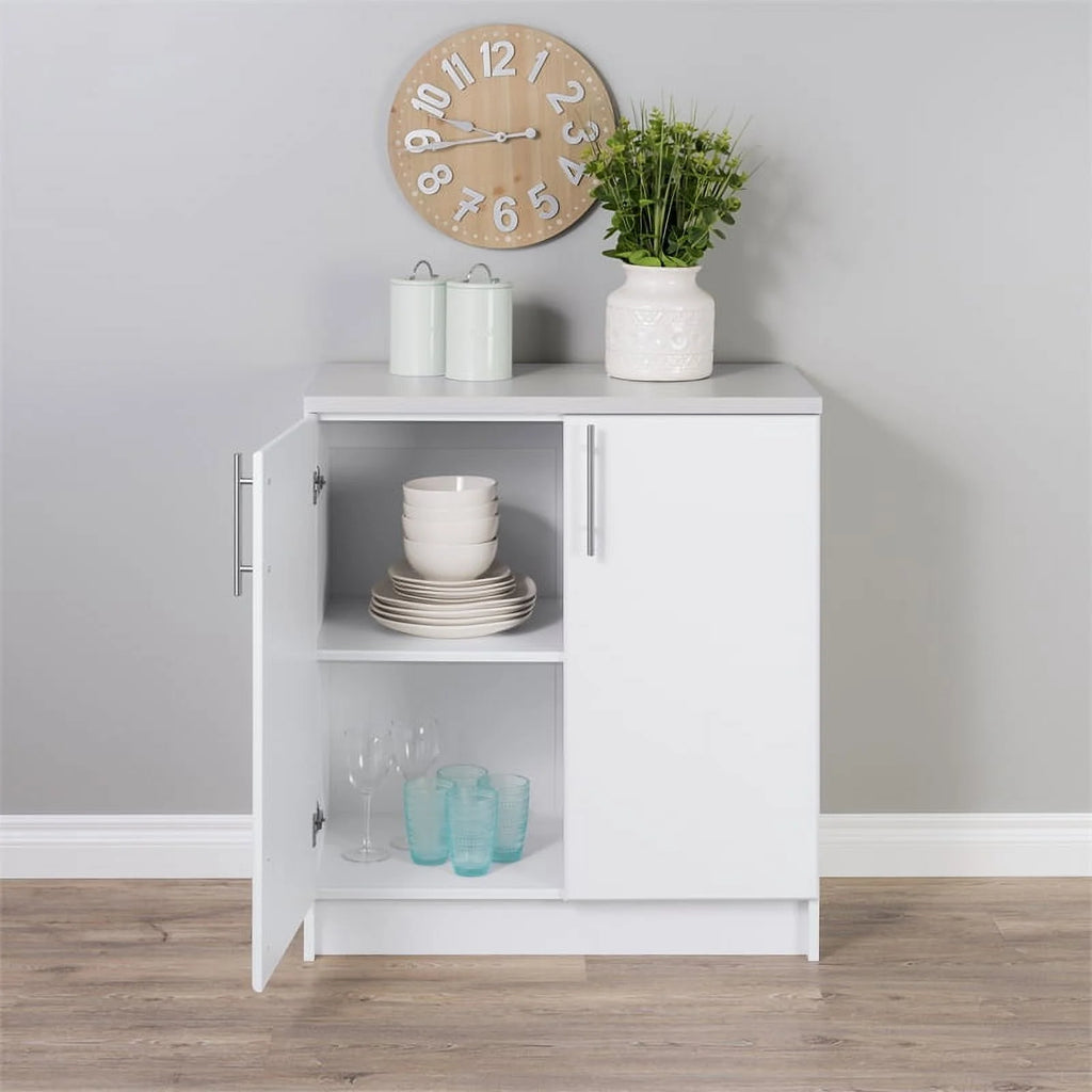 White Engineered Wood Base Cabinet with Melamine Countertop Y2997