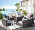 Blue Wicker Sectional Sofa J2683