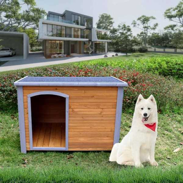 Large Brown Wooden Dog House U1454