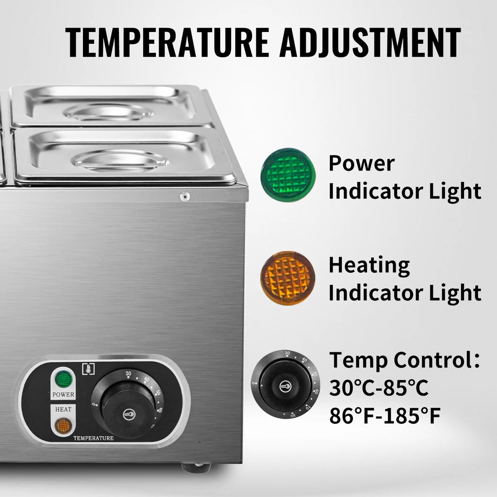 110V 6-Pan Stainless Steel Commercial Food Warmer B13519