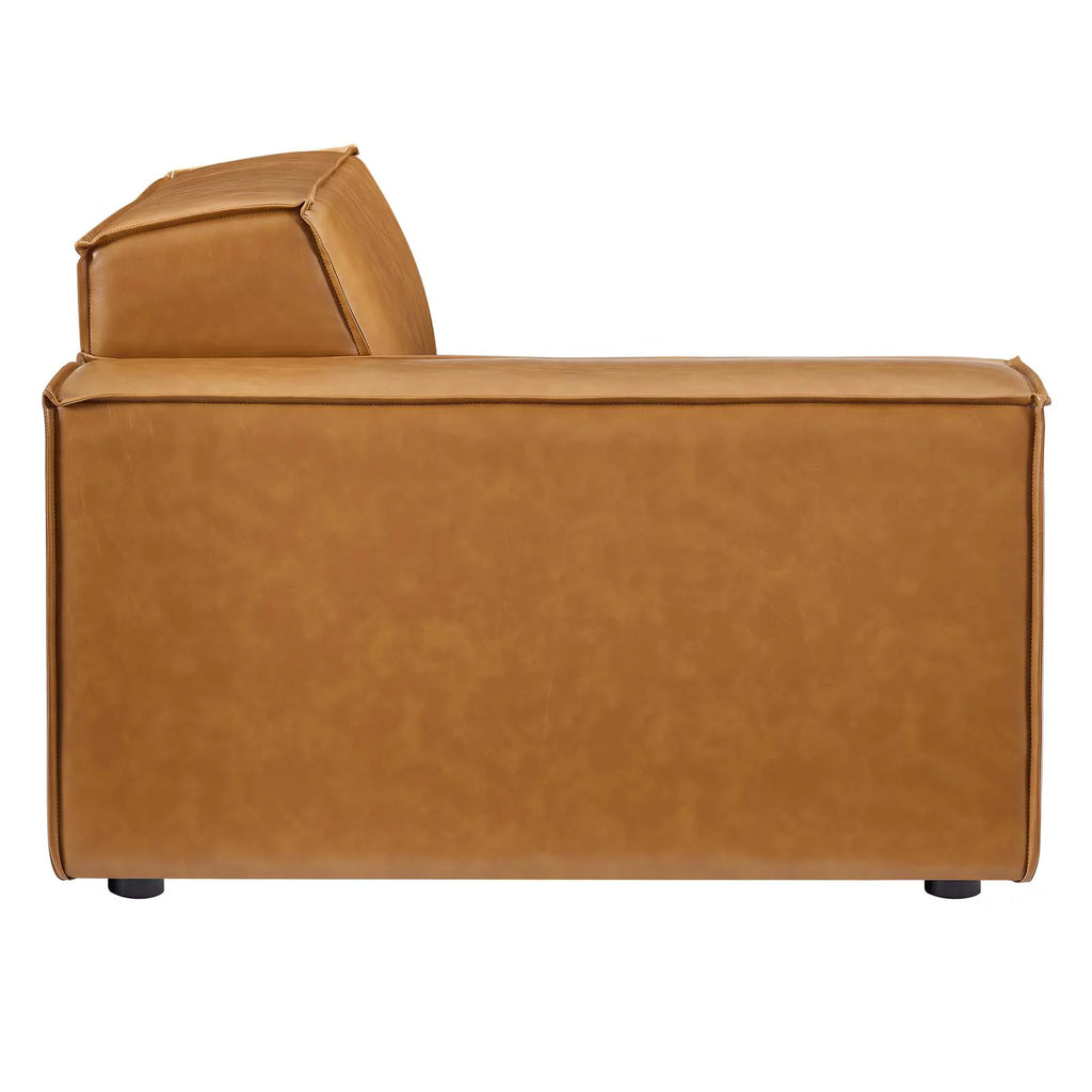 Tan 6-Piece Vegan Leather Sectional Sofa C78729