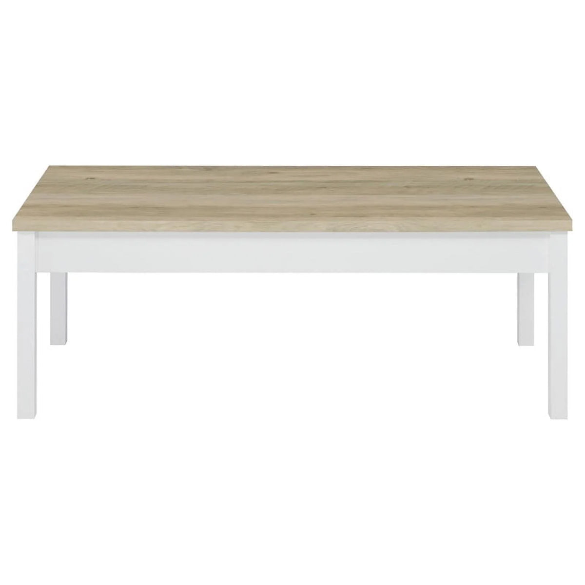 3-piece Pine and White Wood Coffee Table Set U9700