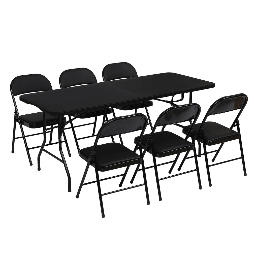 Black Vinyl Folding Chair 6 Pack D246187