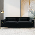 Black Velvet Loveseat with Metal Legs E640