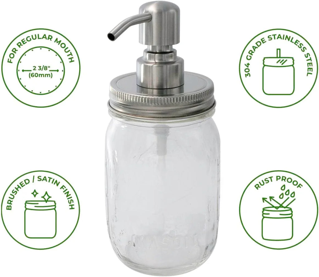 Stainless Steel Soap Pump Lid for Mason Jars R447