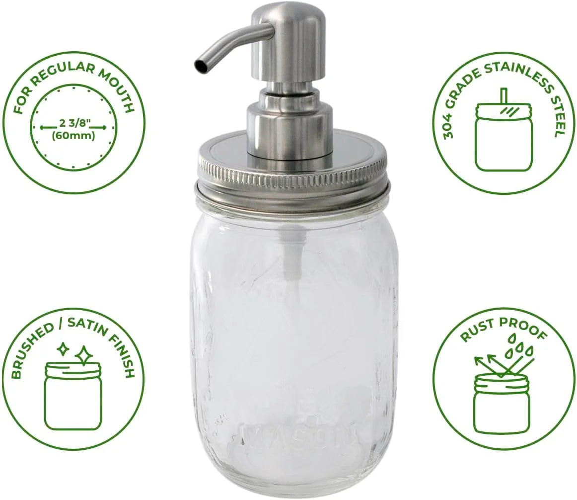 Stainless Steel Soap Pump Lid for Mason Jars R447