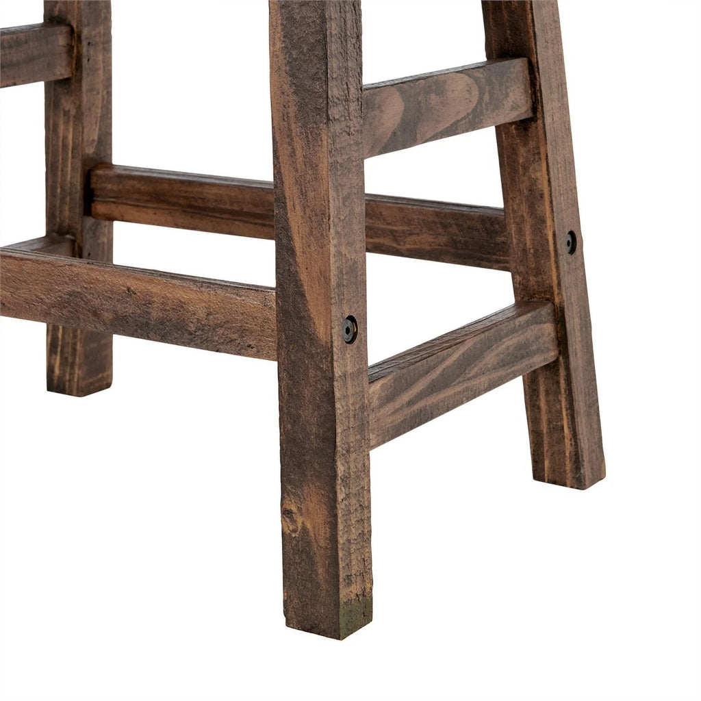 Brown Reclaimed Wood Barstool Set of 3 A1998