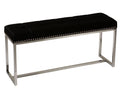 Black Velvet Narrow Bench with Nailhead Trim B64921