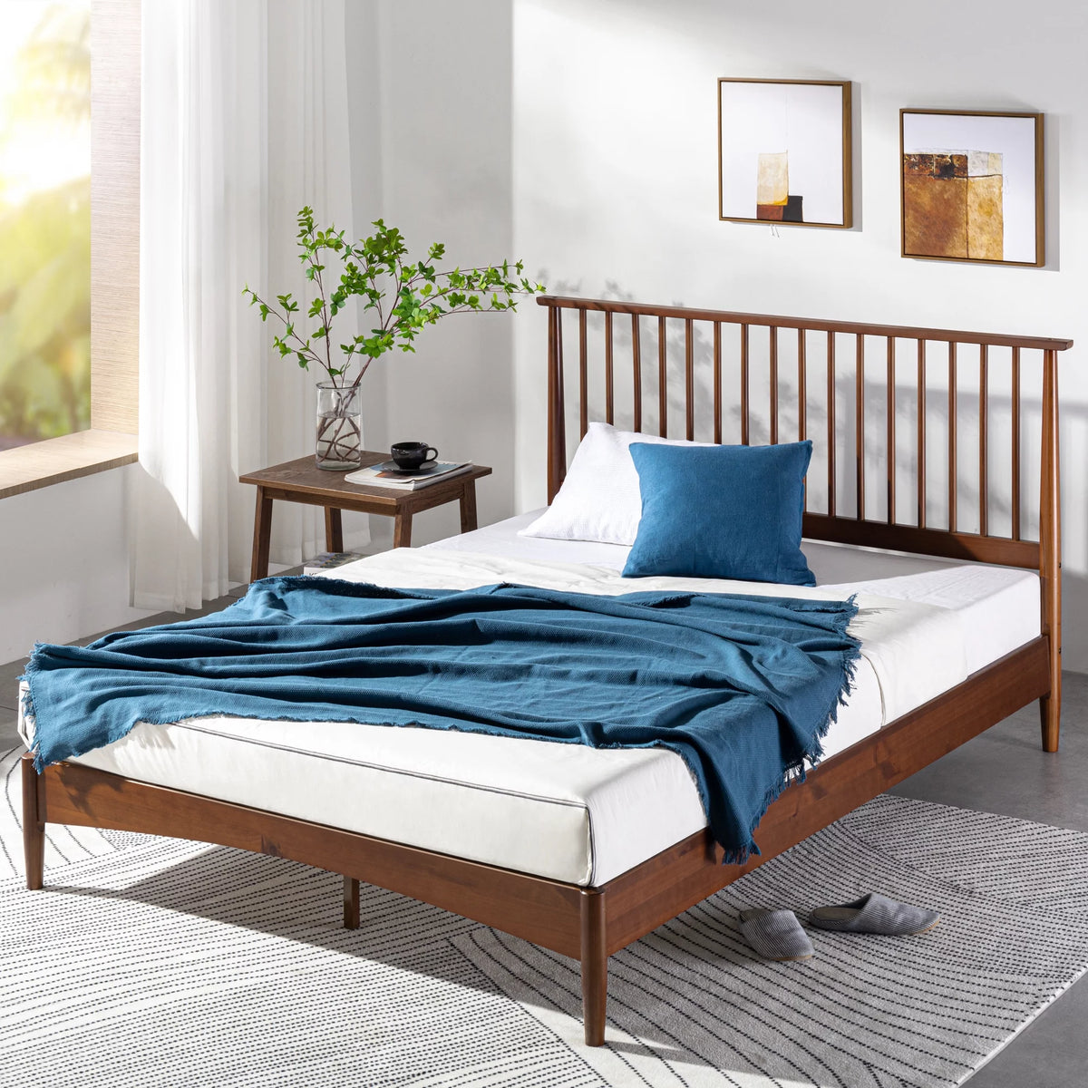 Queen Wood Platform Bed Frame D3682