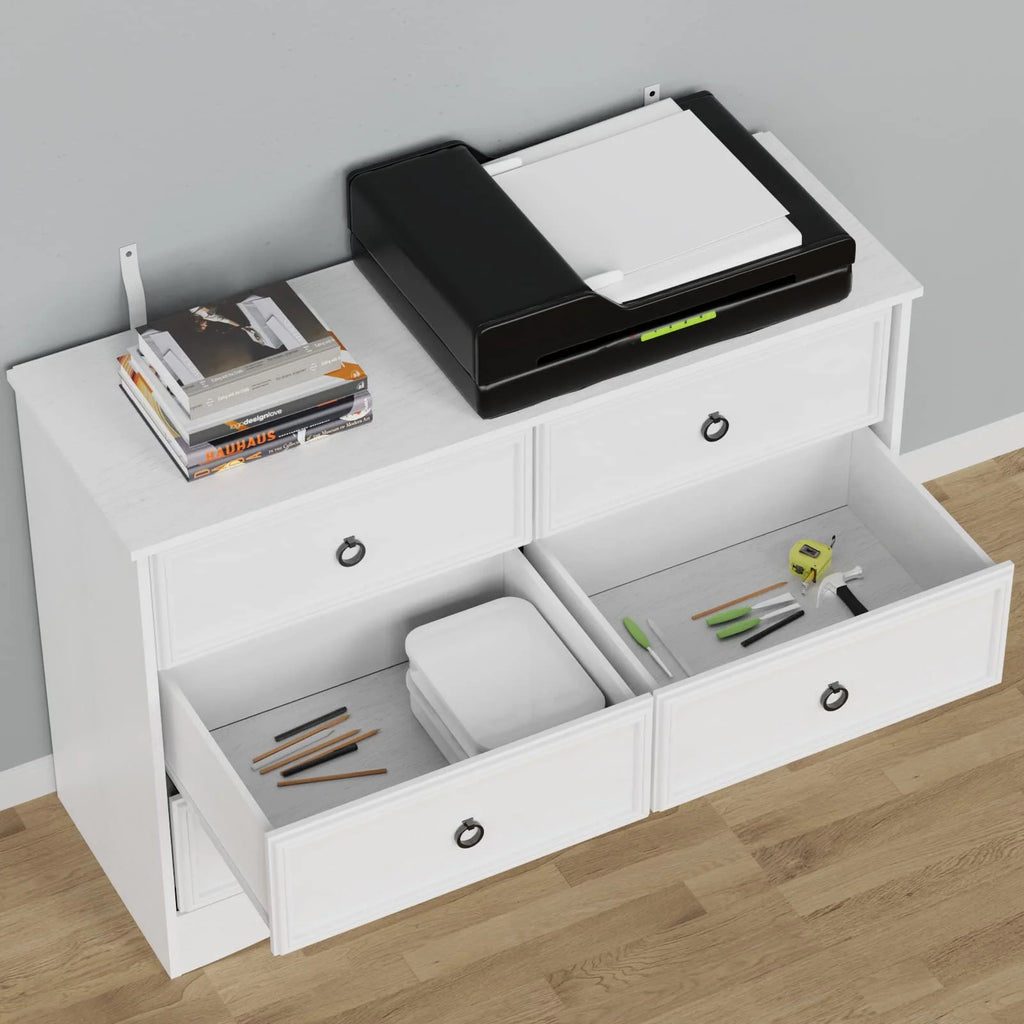 White 6 Drawer Wood Dresser K443