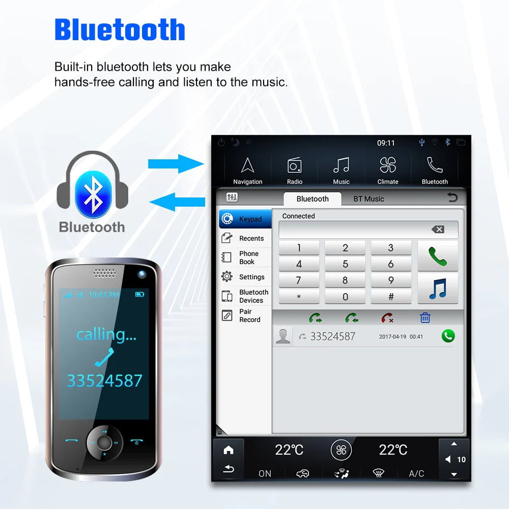 10.4 Inch Touchscreen Car Radio Stereo A6607