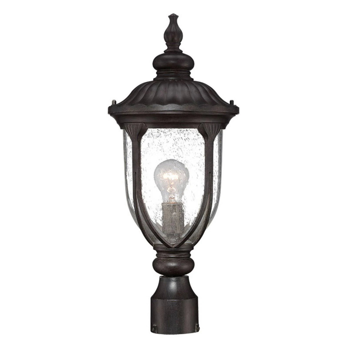 Black 1-Light Outdoor Post Mount Light Fixture V731