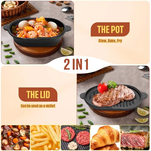Pre-Seasoned Cast Iron Bread Pan with Lid 2.2QT J862