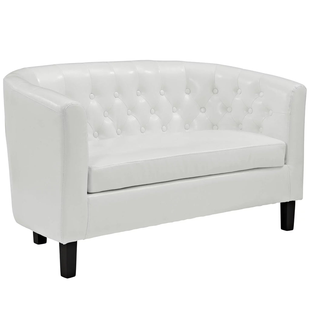 Two Seater Loveseat Sofa White X4801