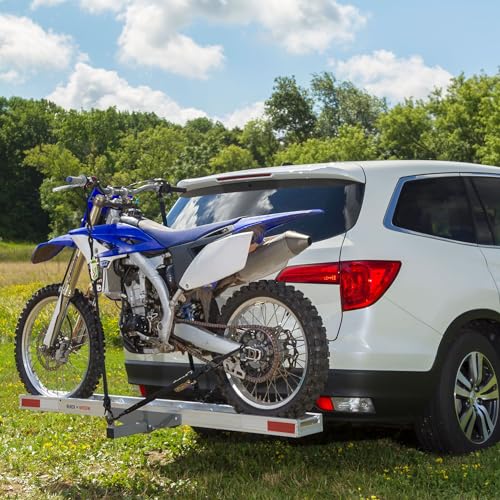 Lightweight Aluminum Motorcycle Hitch Carrier with Loading Ramp L884849